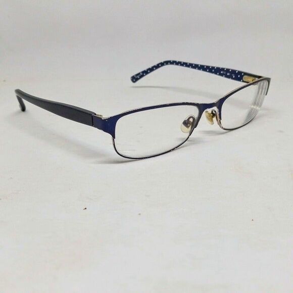 Kate Spade New York Ambrosette Eyeglass Frames-Navy Polka Dots-Rectangle - Picture 1 of 8